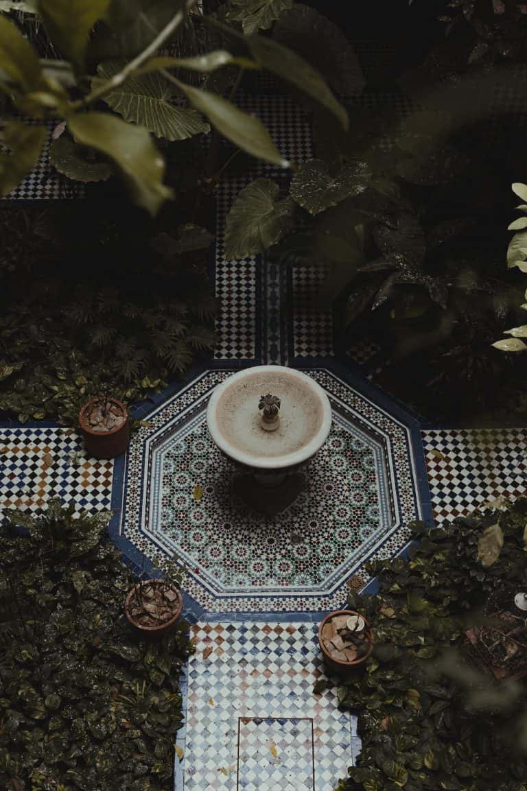 moroccan tiles garden flooring