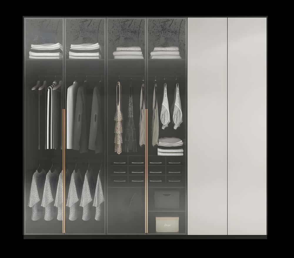 transparent sliding door wardrobe