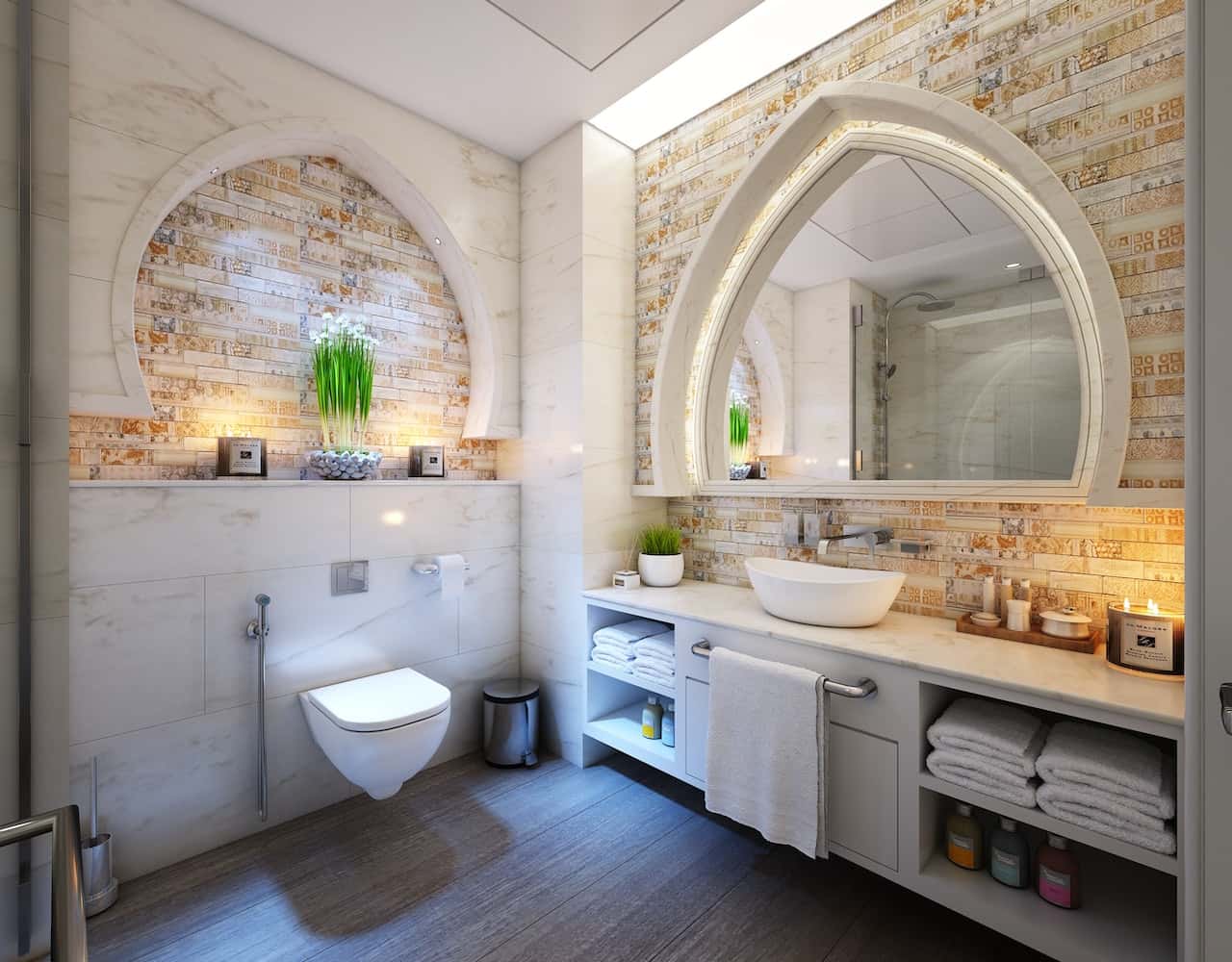 arched wash basin mirror designs
