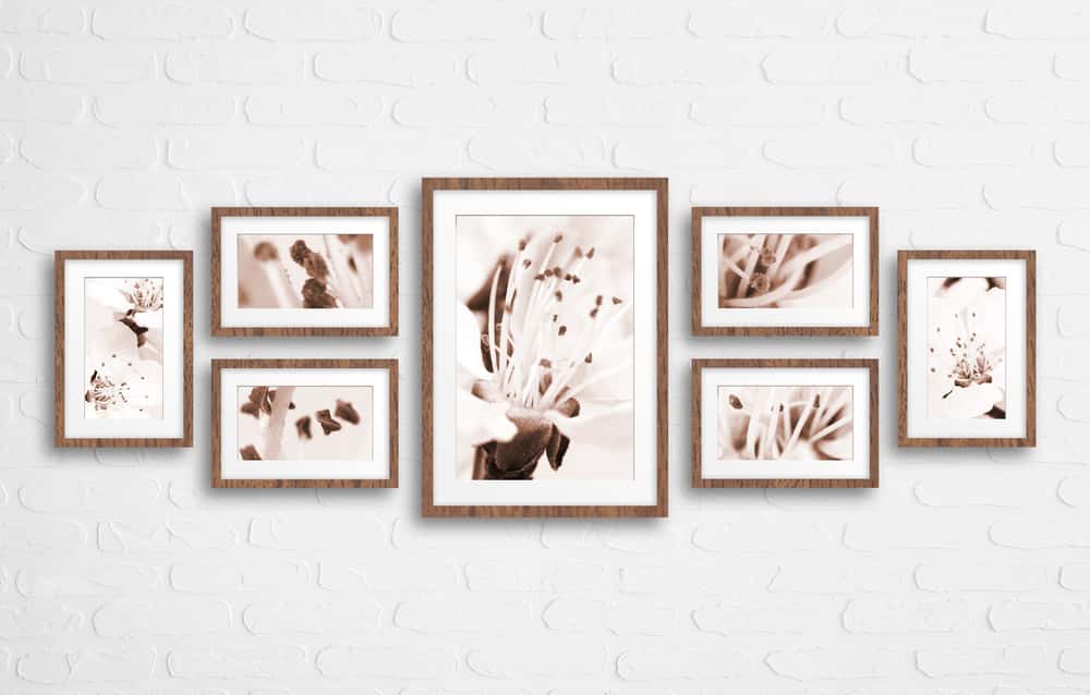 bedroom wall decoration with photo frames