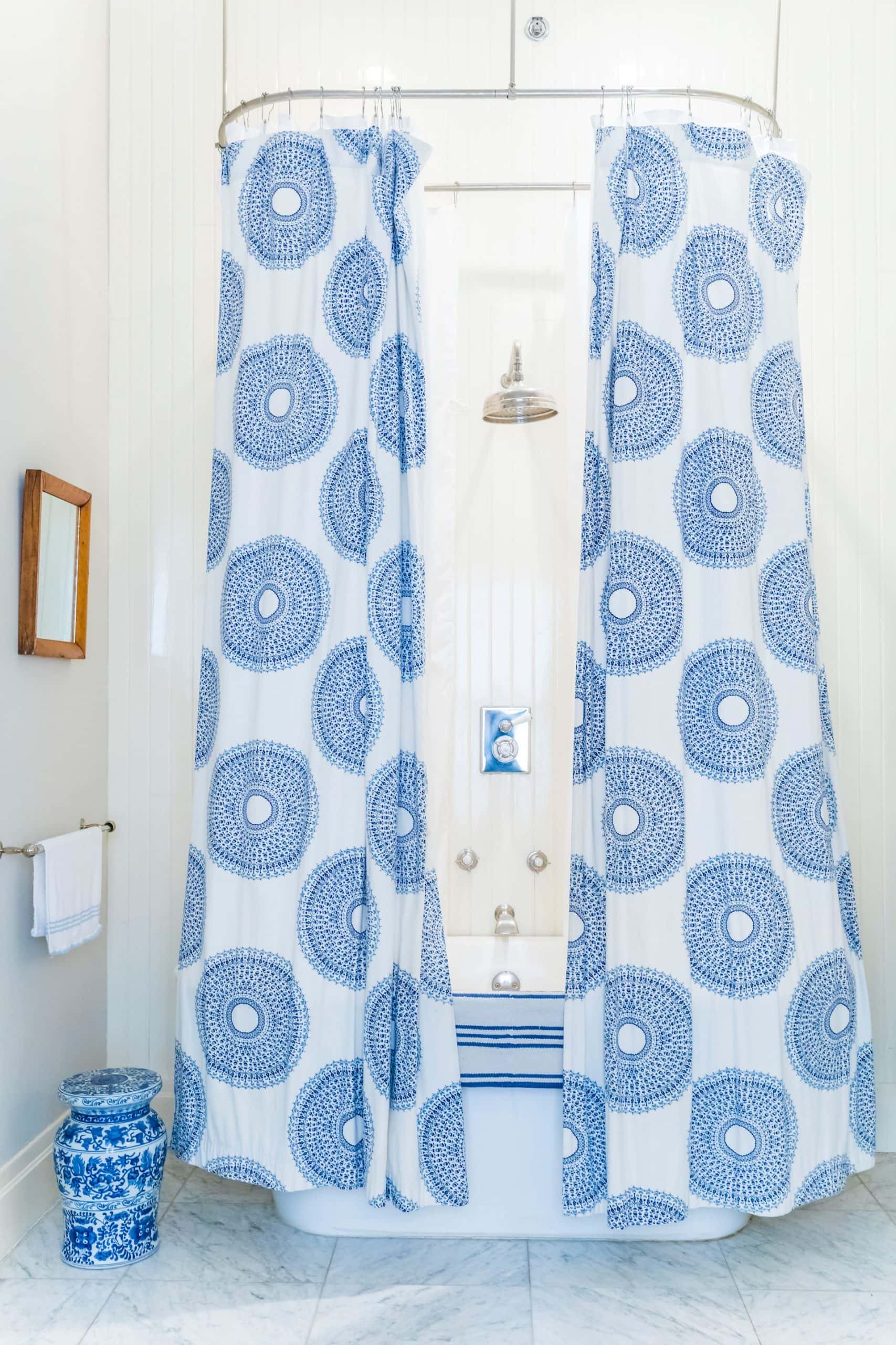 bohemian blue shower curtains
