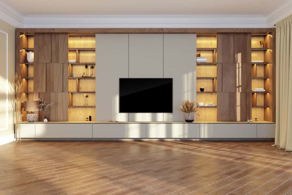built in shelving for tv unit - 10 ideeën voor tv-meubels om uw woonkamerinrichting te versterken
