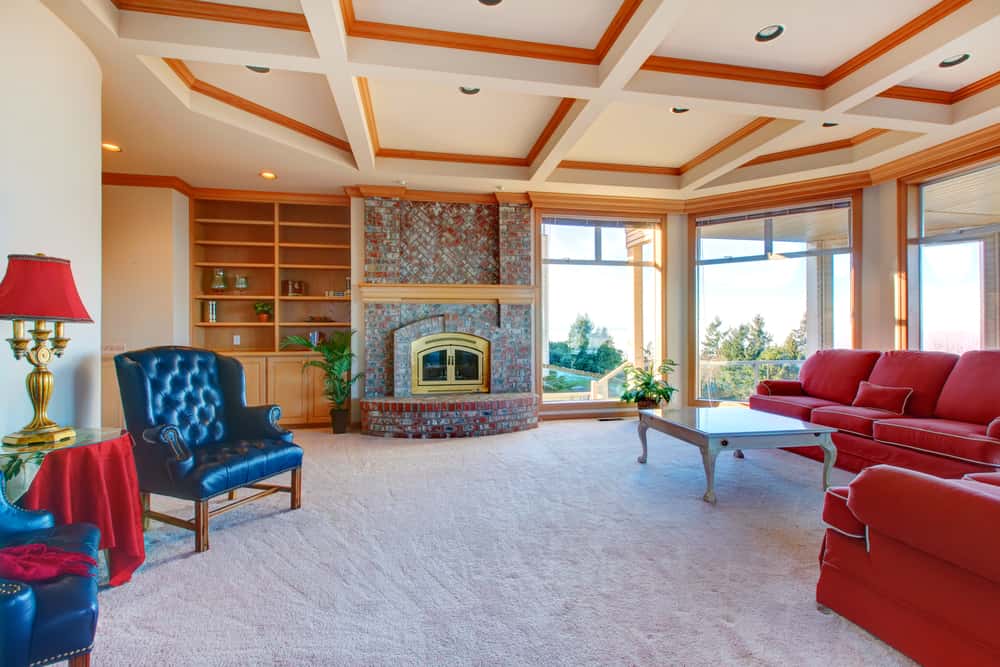 coffered ceiling living room