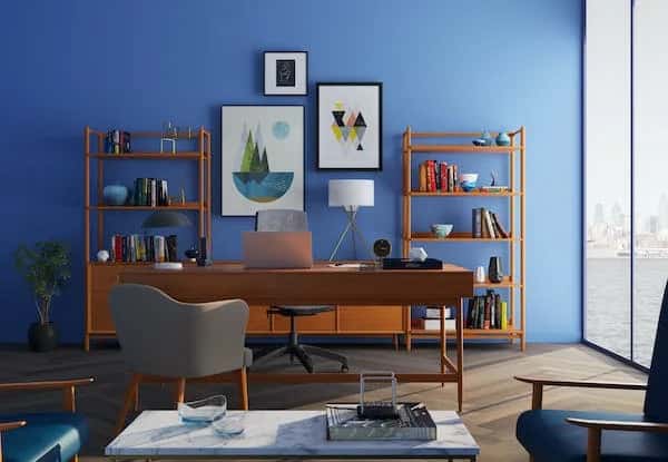 colourful home office design