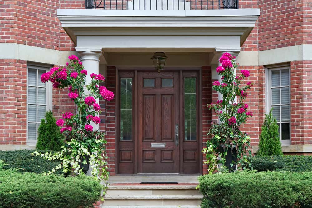 covered floral house portico design