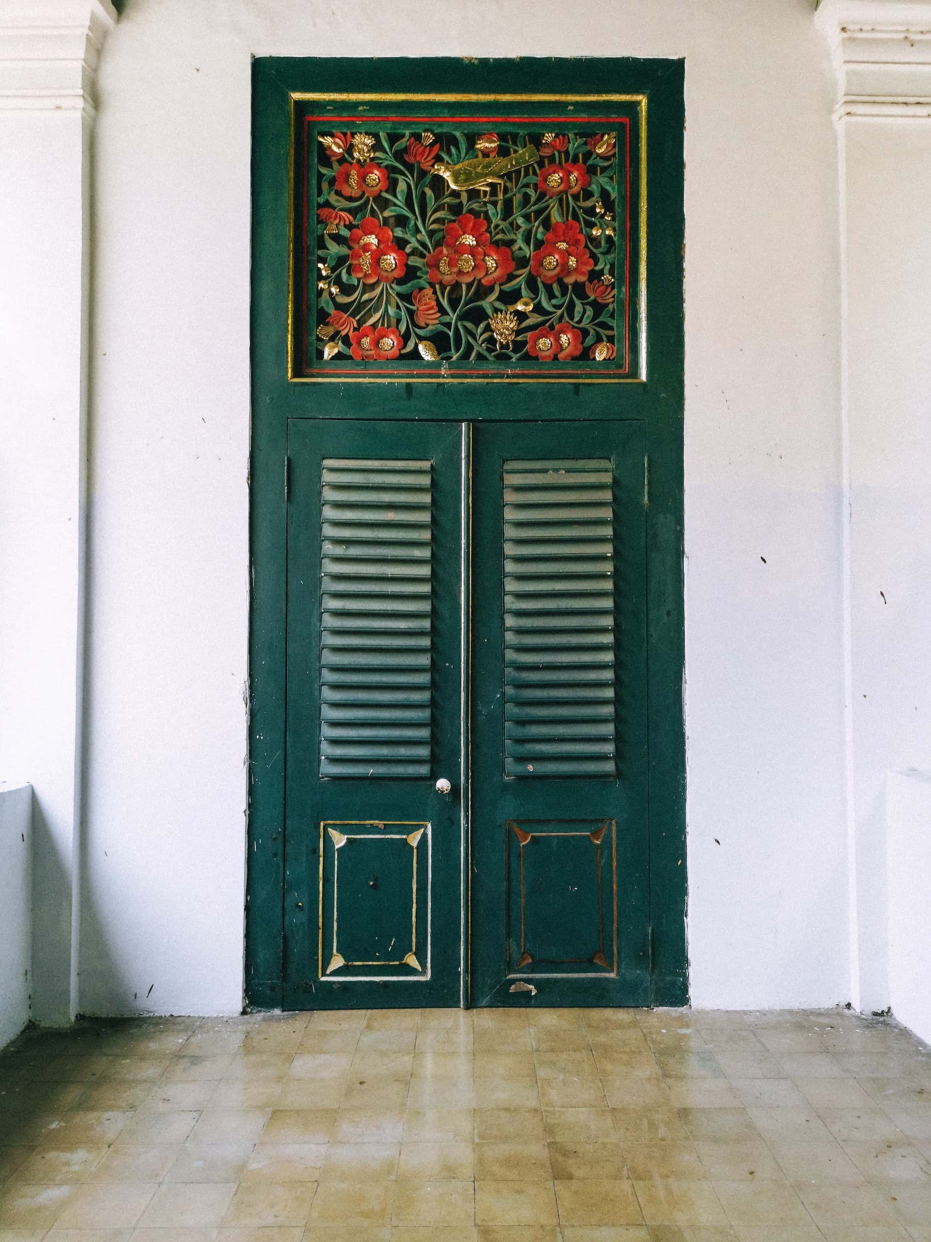 floral wooden door design