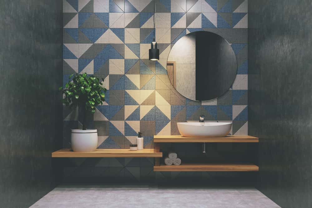geometrical bathroom tiles design