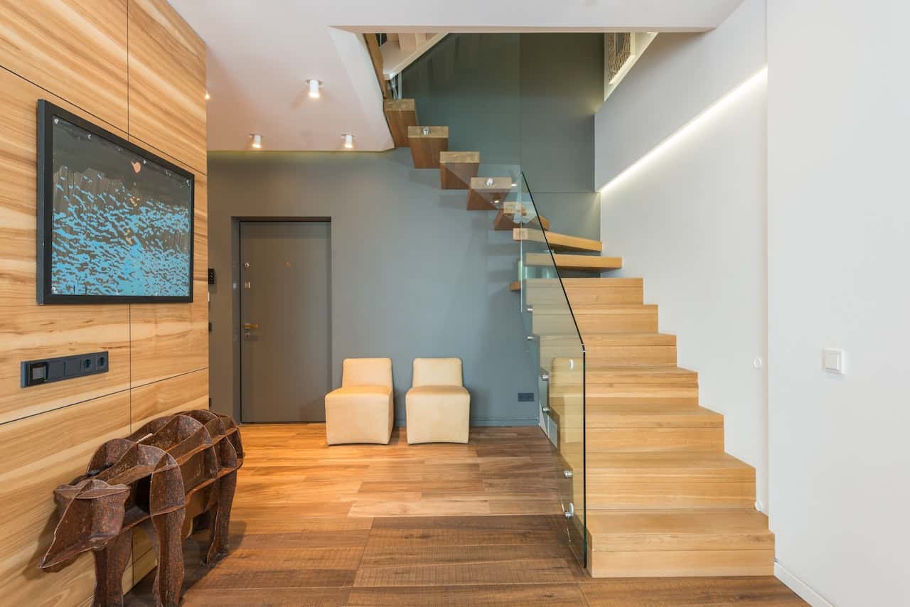 glass stairs for small spaces