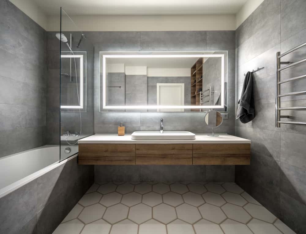 hexagonal bathroom tiles