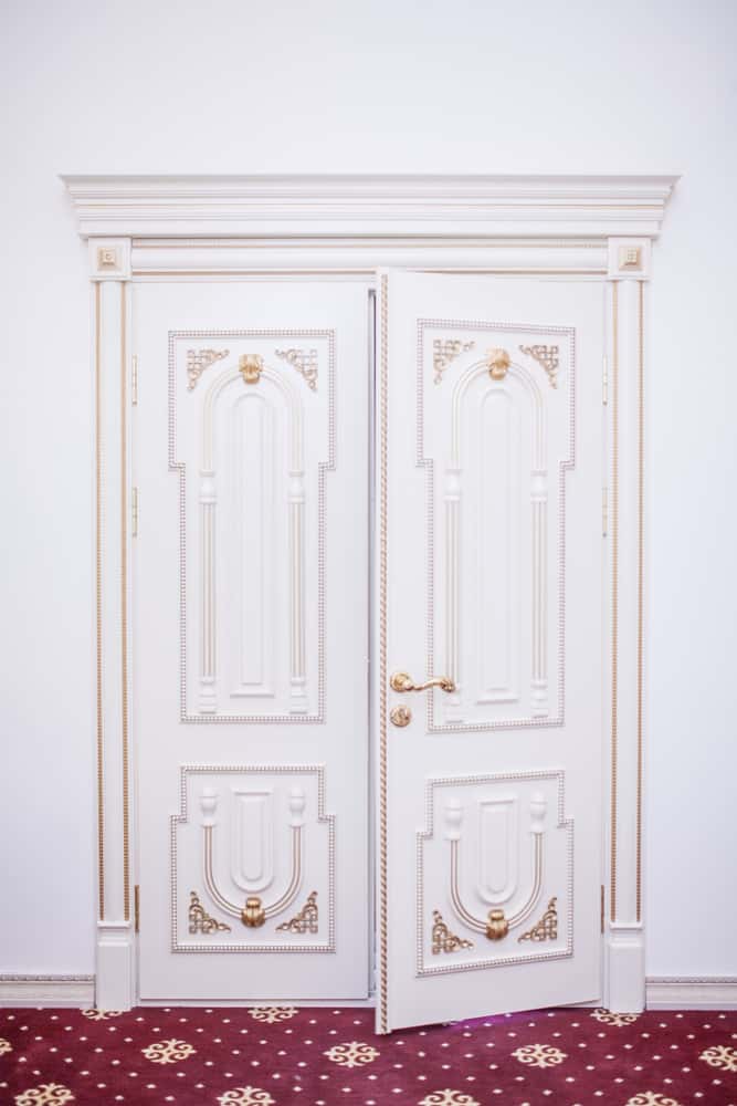 marble-look door design