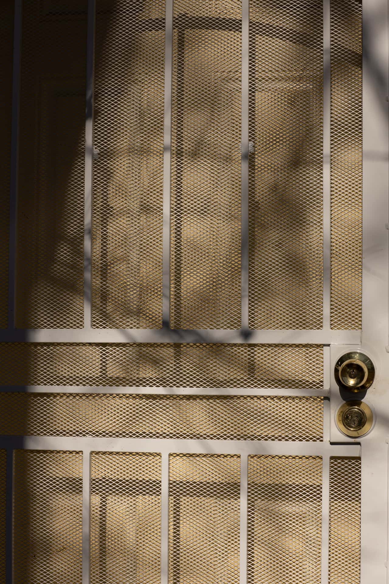 metal door with wire mesh