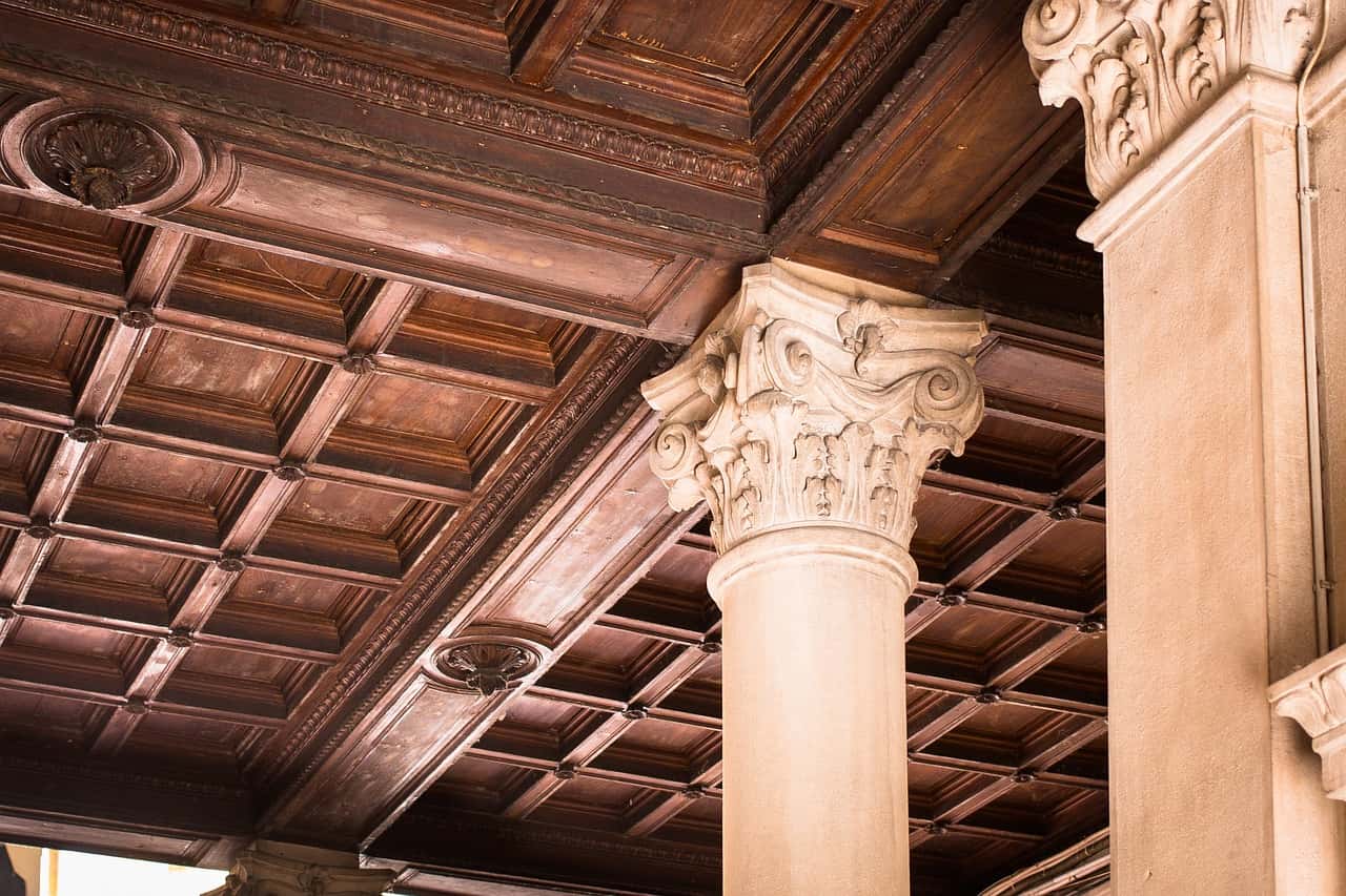 pop porch ceiling with pillars designs