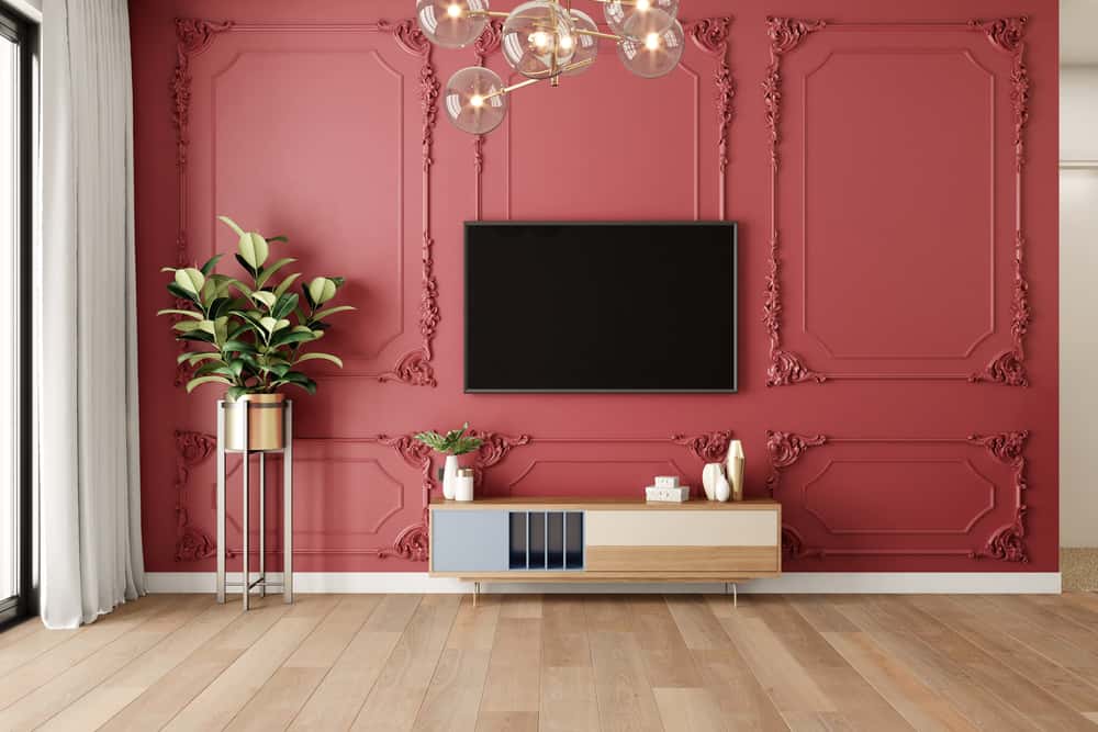 textured background wall for tv decor - 10 ideeën voor tv-meubels om uw woonkamerinrichting te versterken