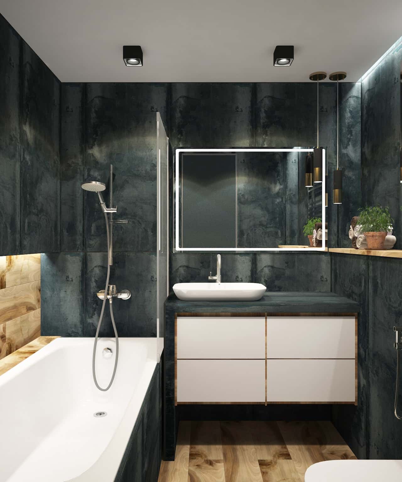 two shaded single bathroom vanity design