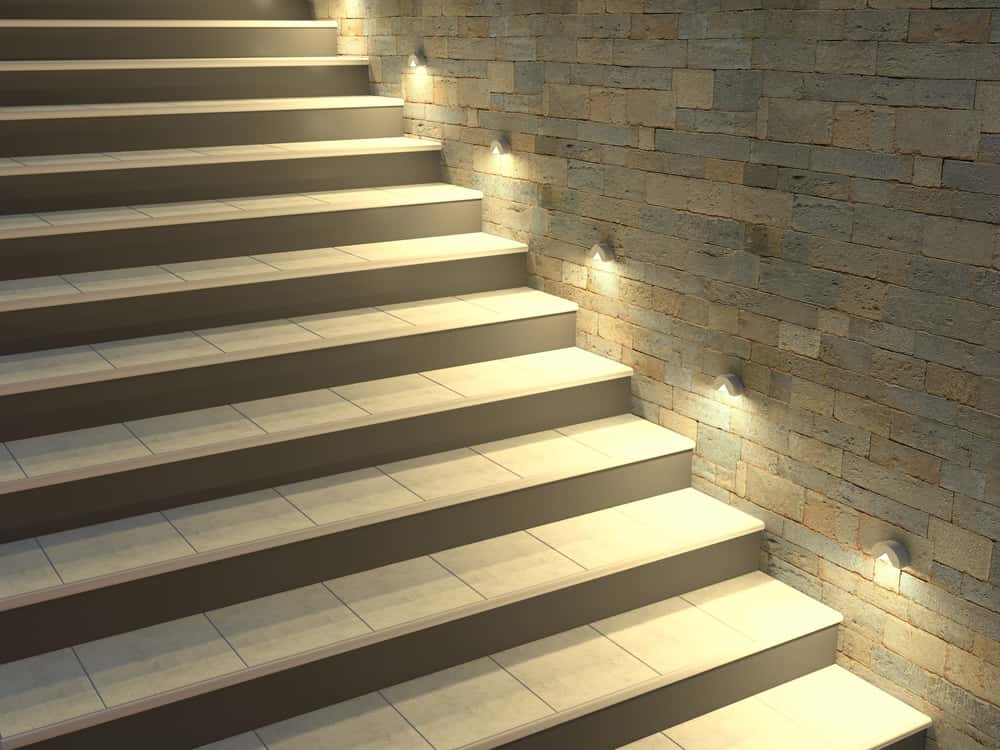 u-shaped staircases with backlights