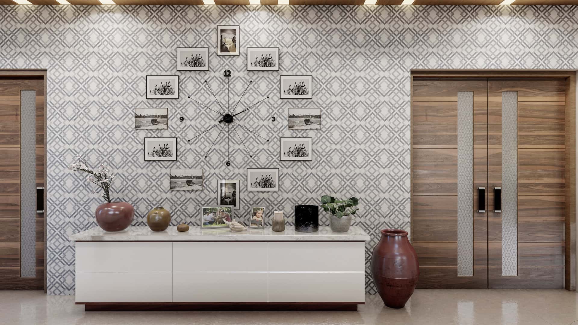walls with 3d geometric patterns