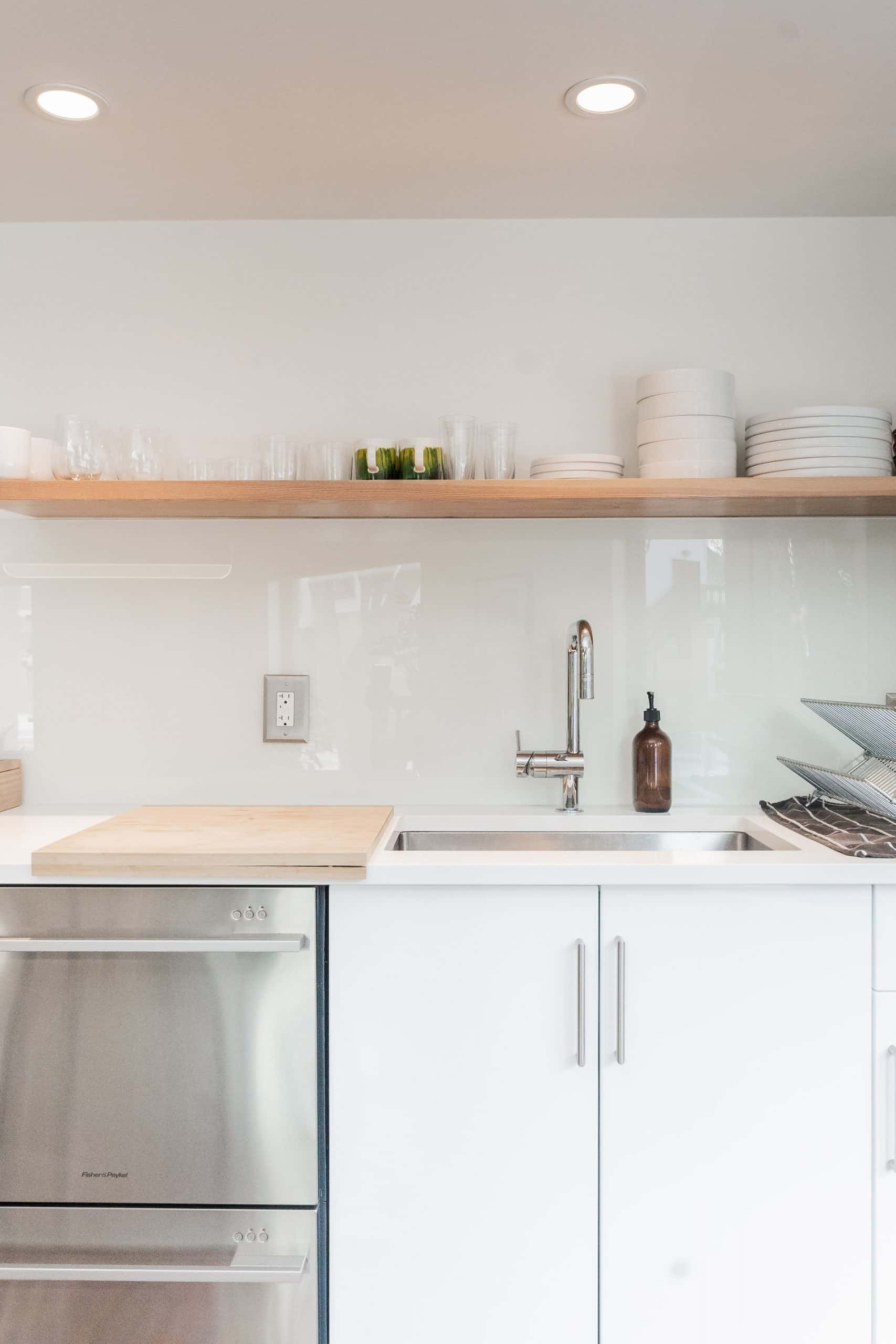 all-white kitchen sink design