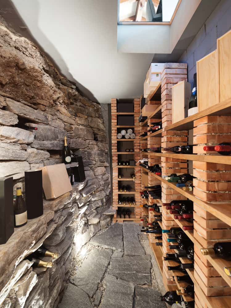 beautiful textured wine cellar