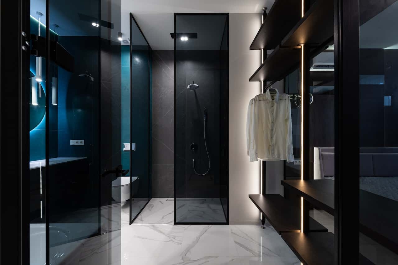 black mirror bathroom design