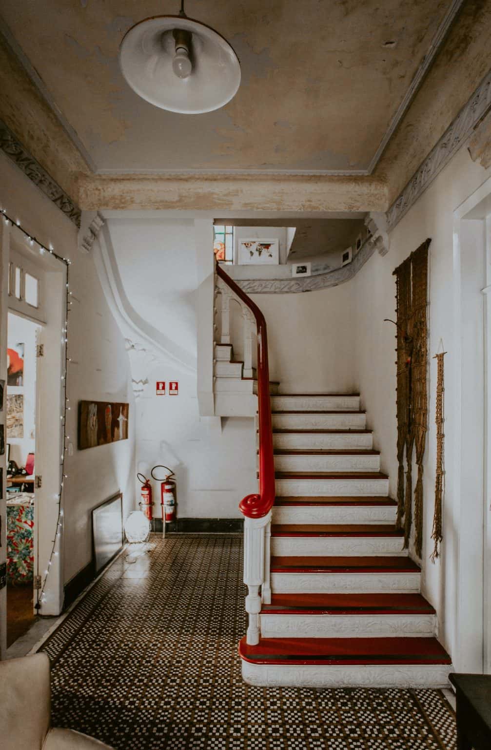 blood red color staircase