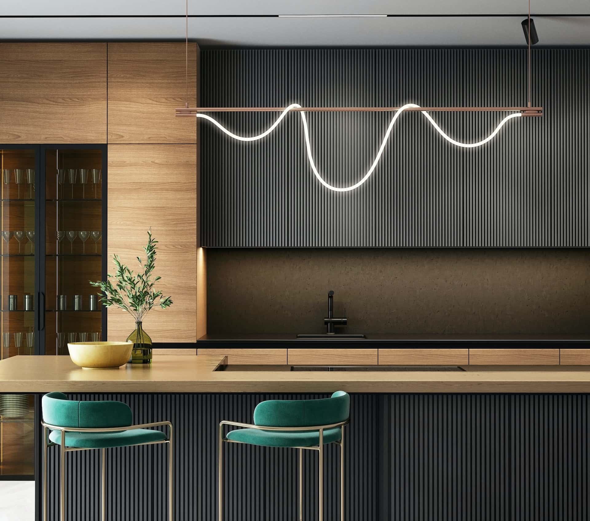 bold lines sleek kitchen design
