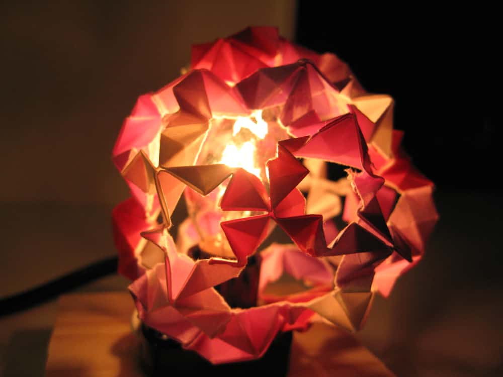colourful lamp origami furniture