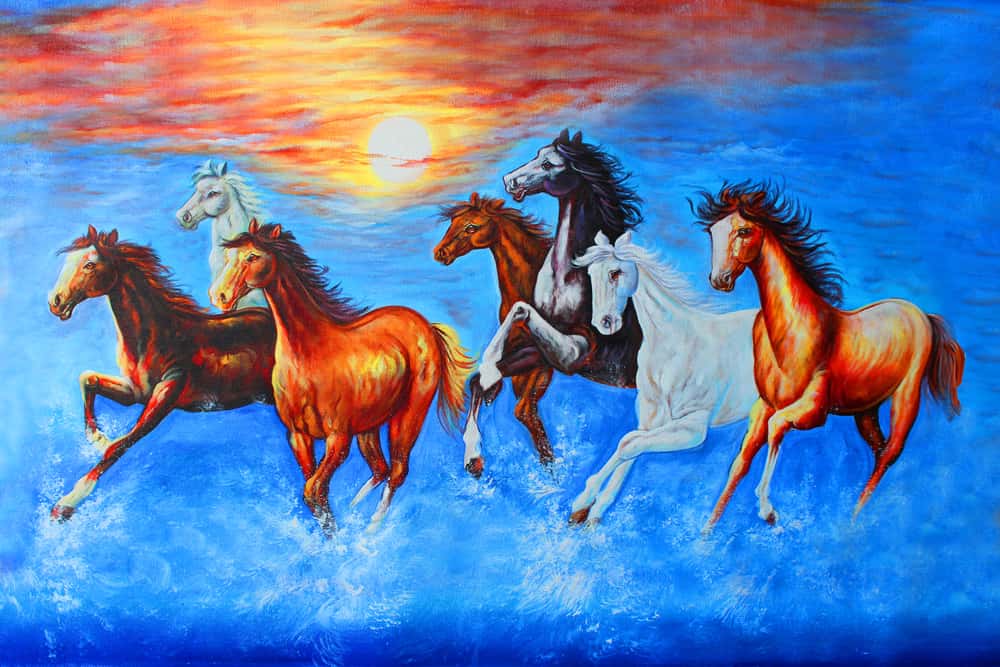 colours and 7 horse paintings