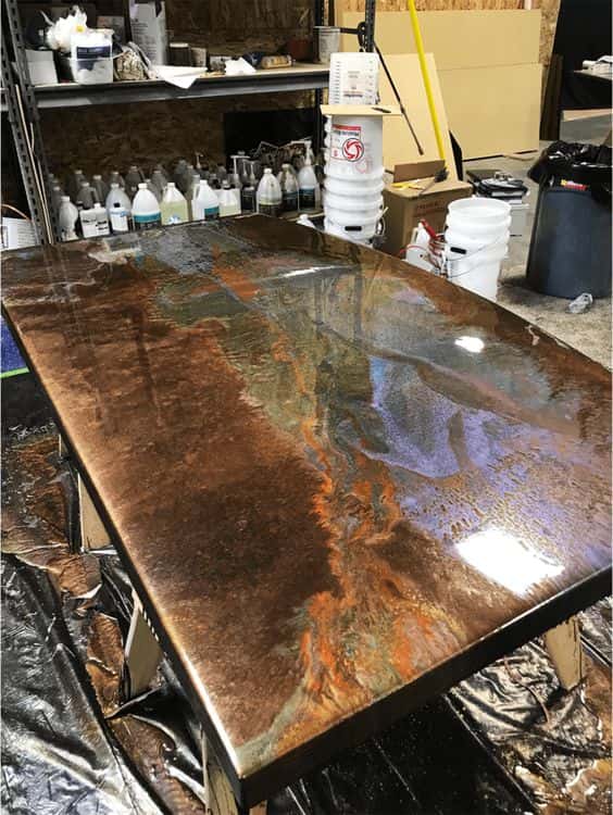 copper epoxy countertops