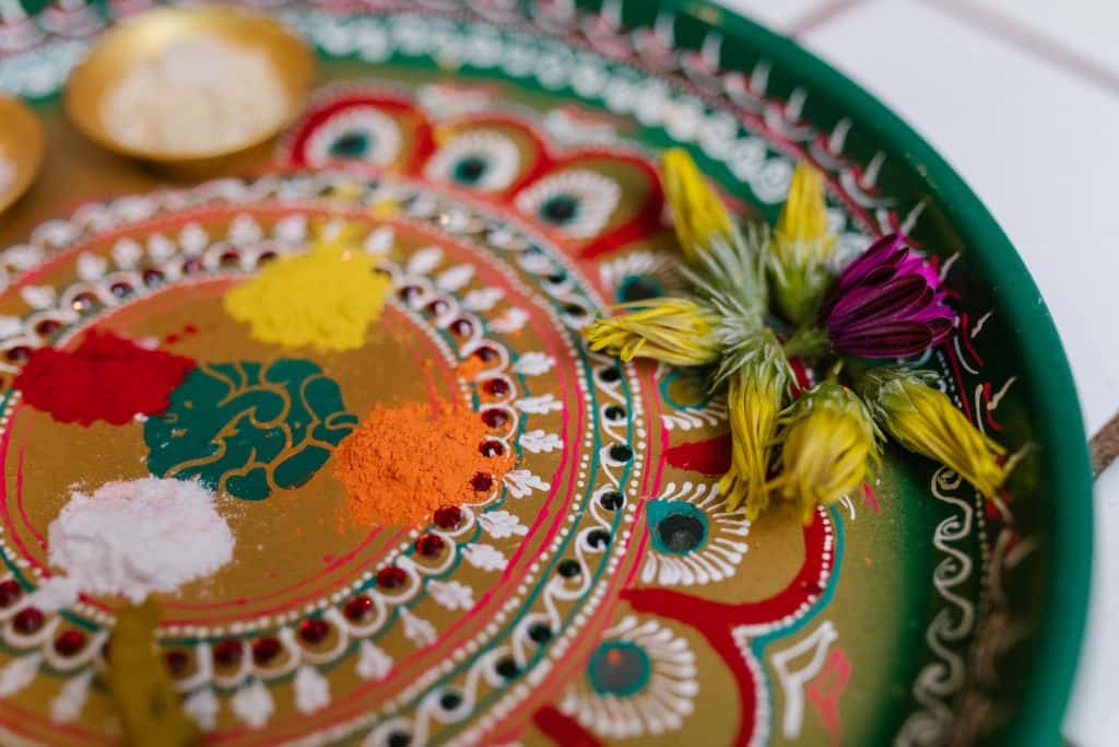 decorated pooja thali