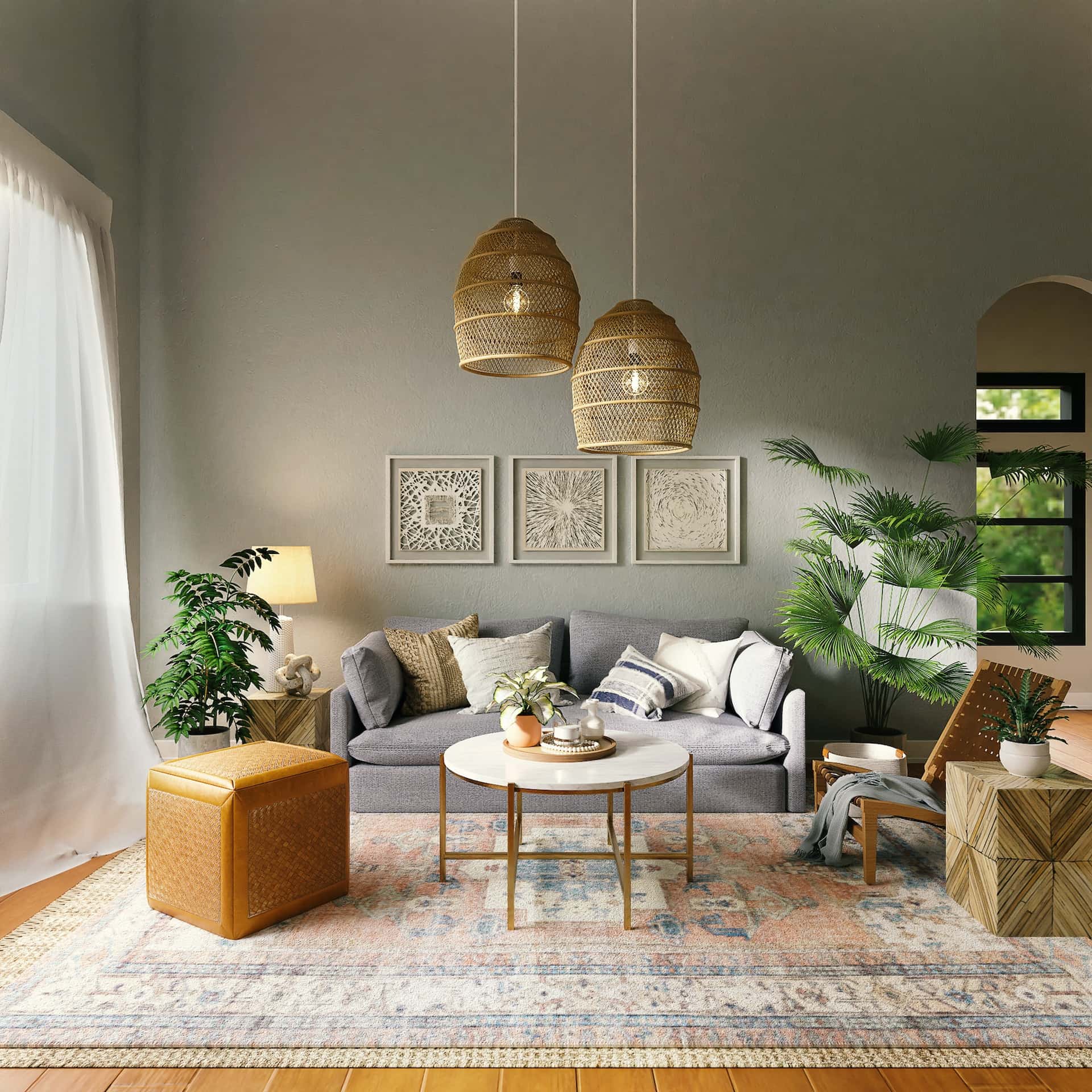eco-friendly living room setup