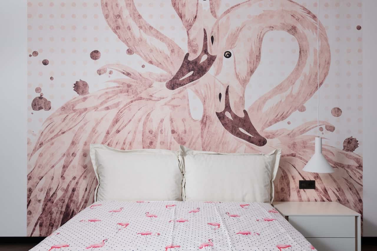 flamingo printed wall stickers