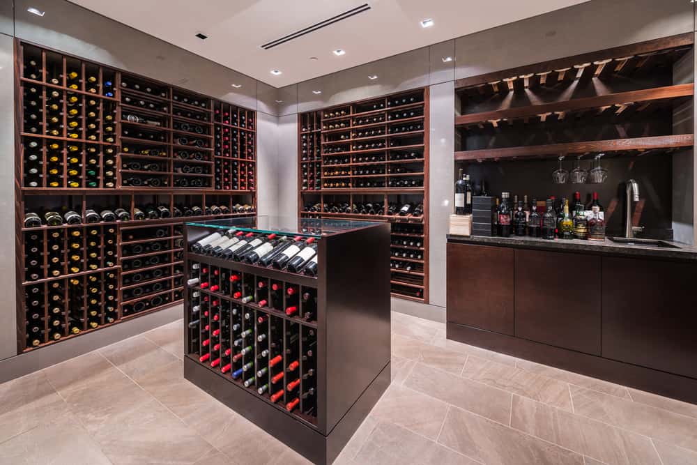 floor-to-ceiling racks for wine