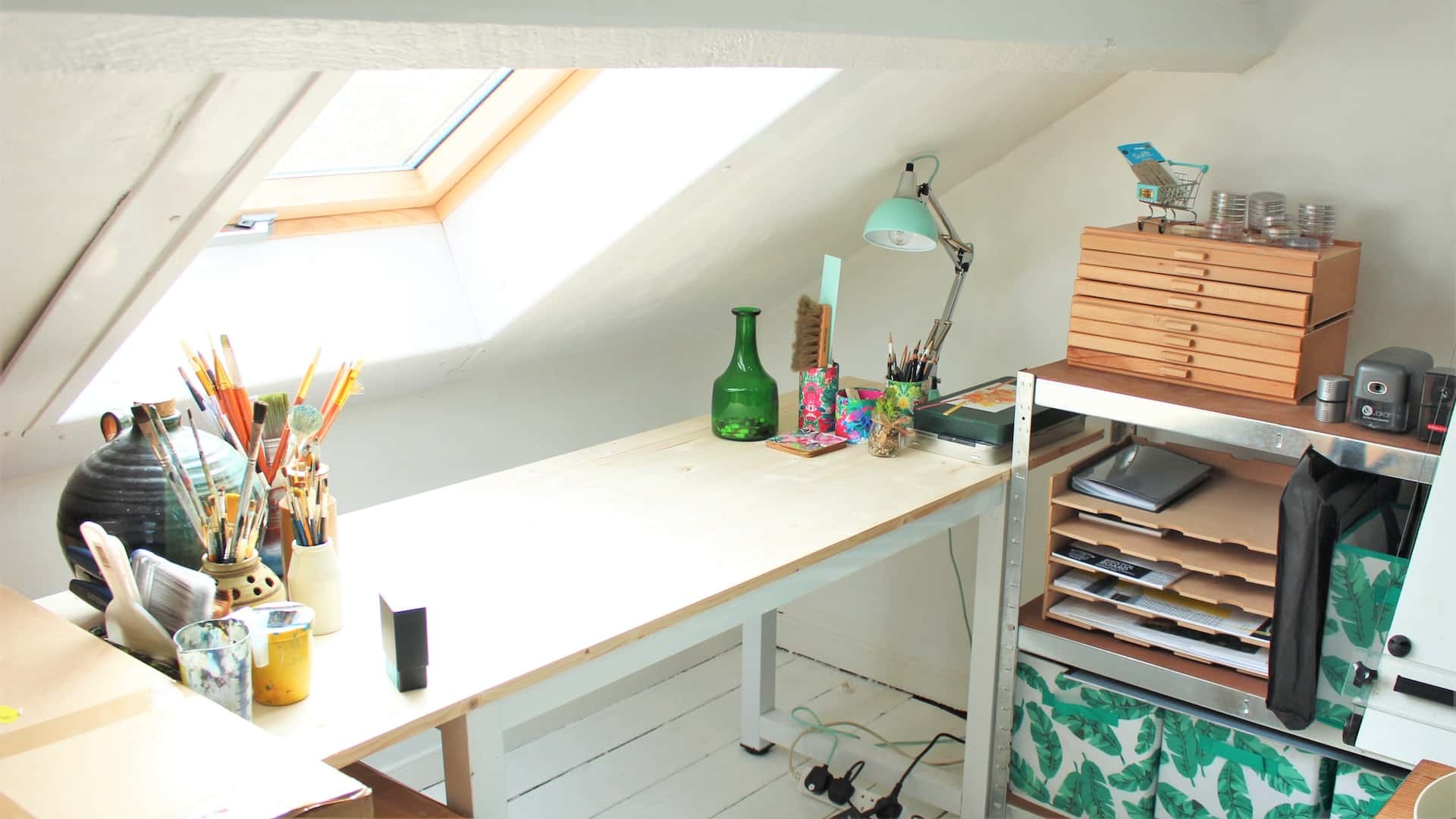 home studio design in a loft area