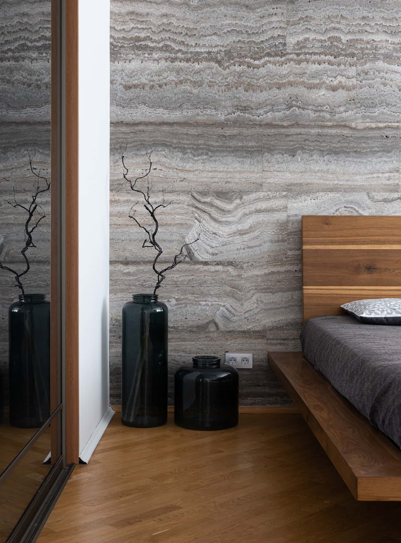 mirror wall panels with textured walls