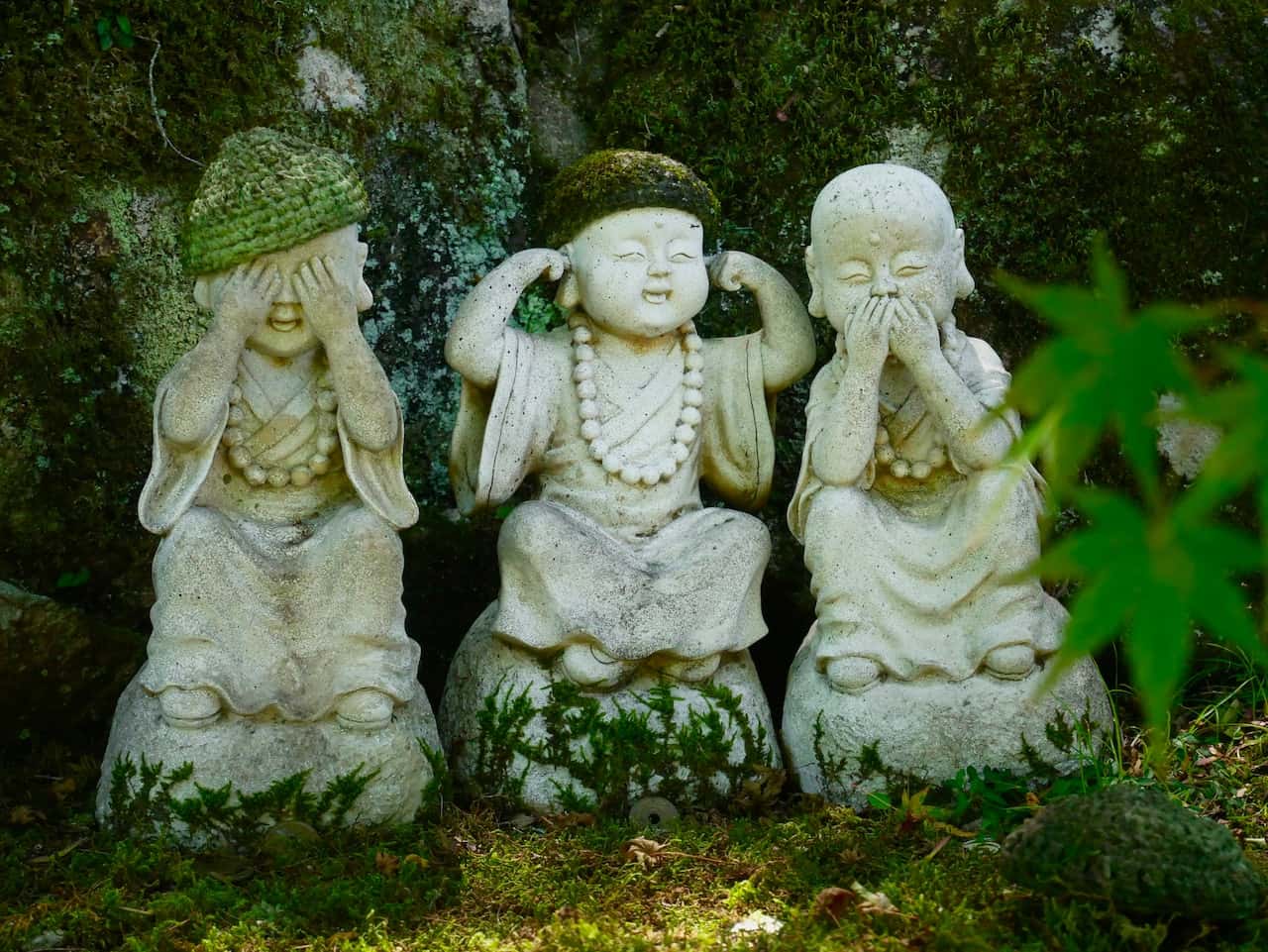 moss with statues