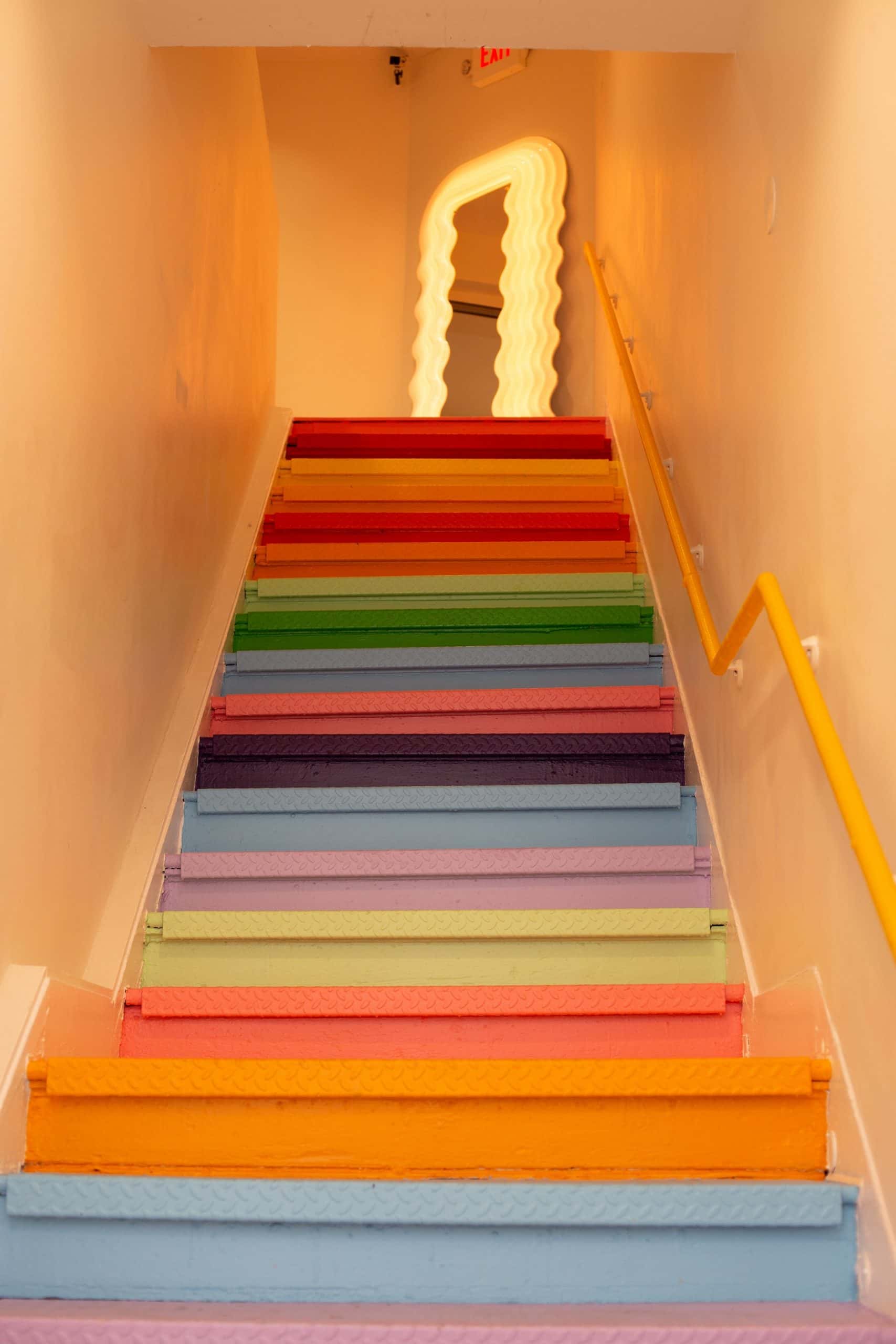 multi coloured painted stair