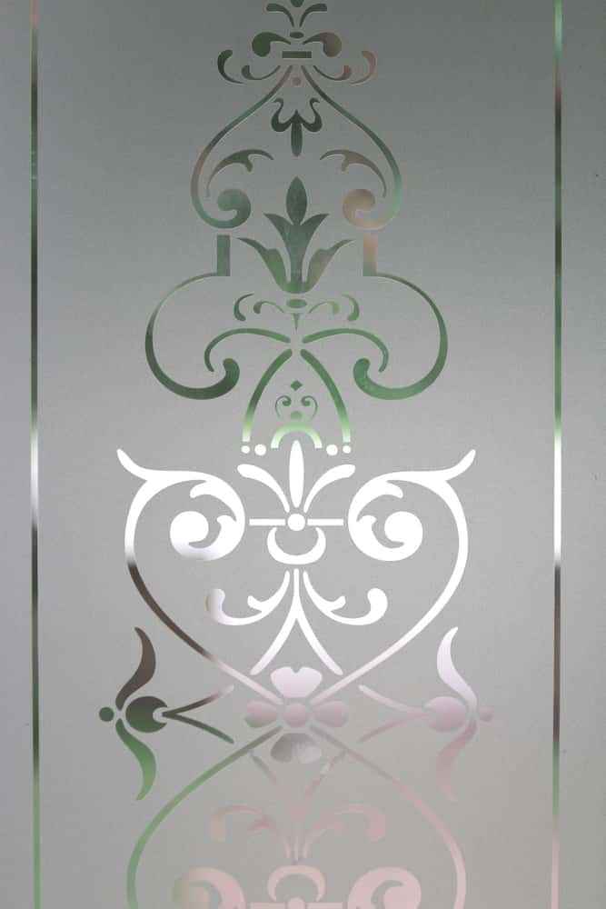 patterned etched glass staircase