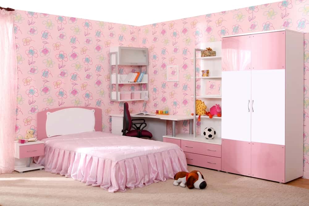 pink and white steel wardrobe