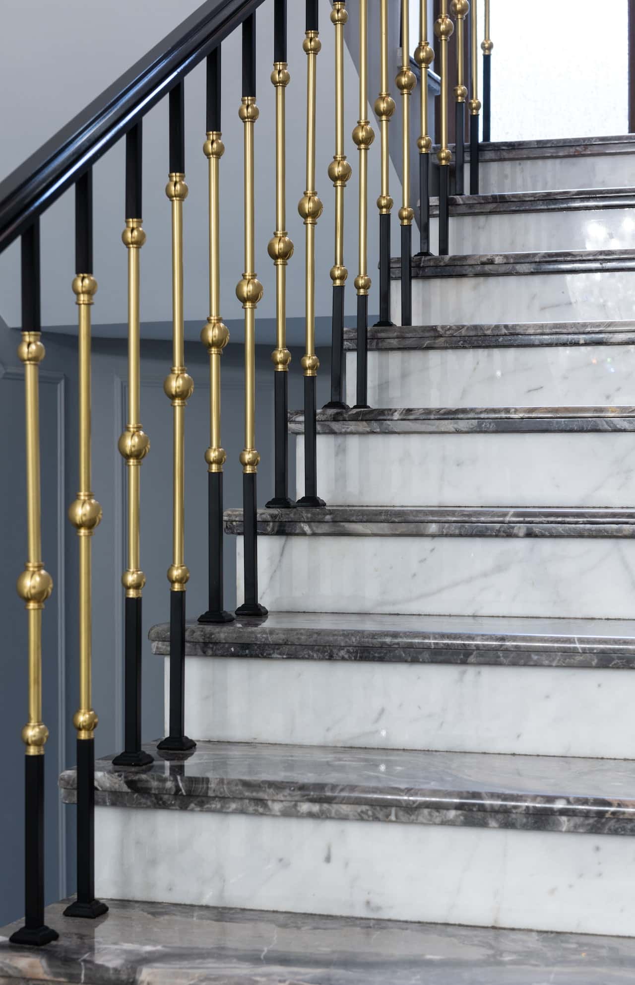 polished granite stairs