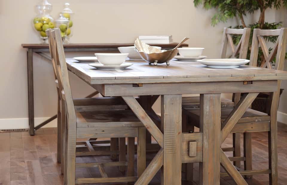 rustic wooden dining set-up
