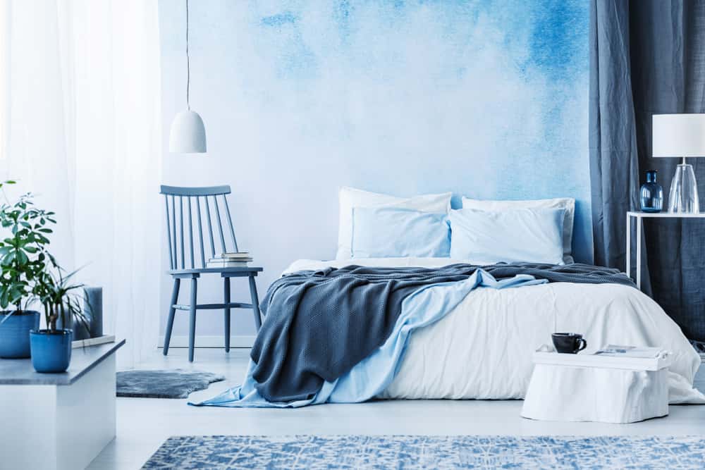 sparkly blue textured wall paint