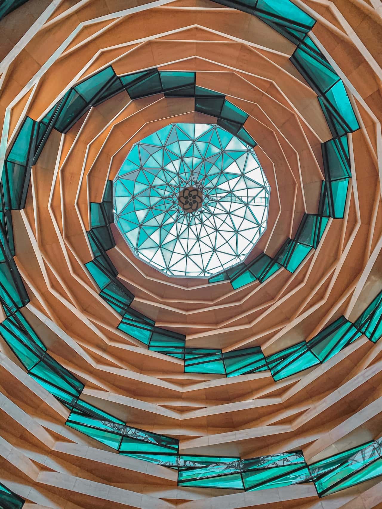 spiral down ceiling design for lobby