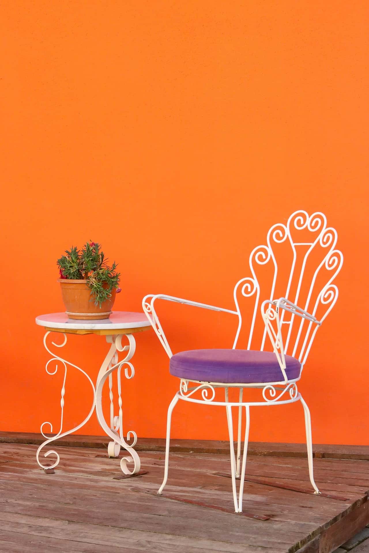 vibrant orange lacquered walls