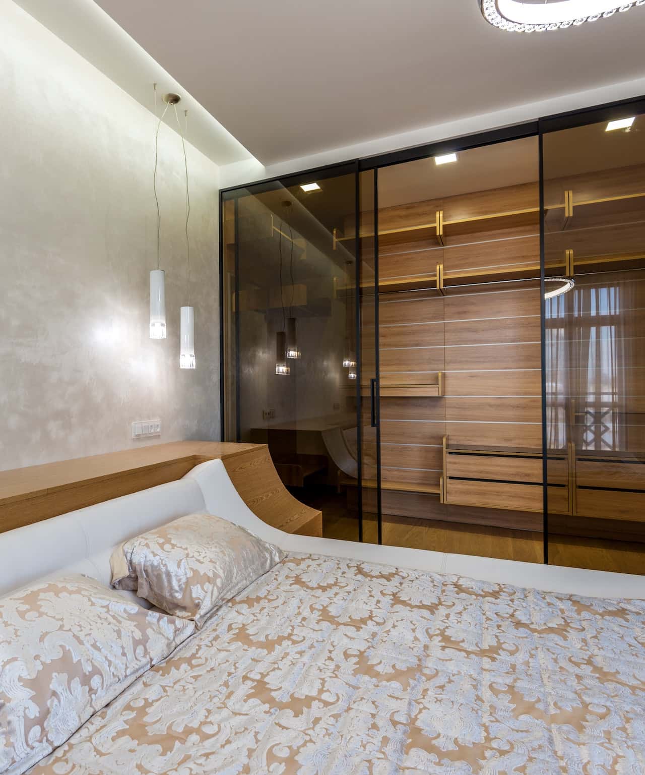 wardrobe with ceiling lights
