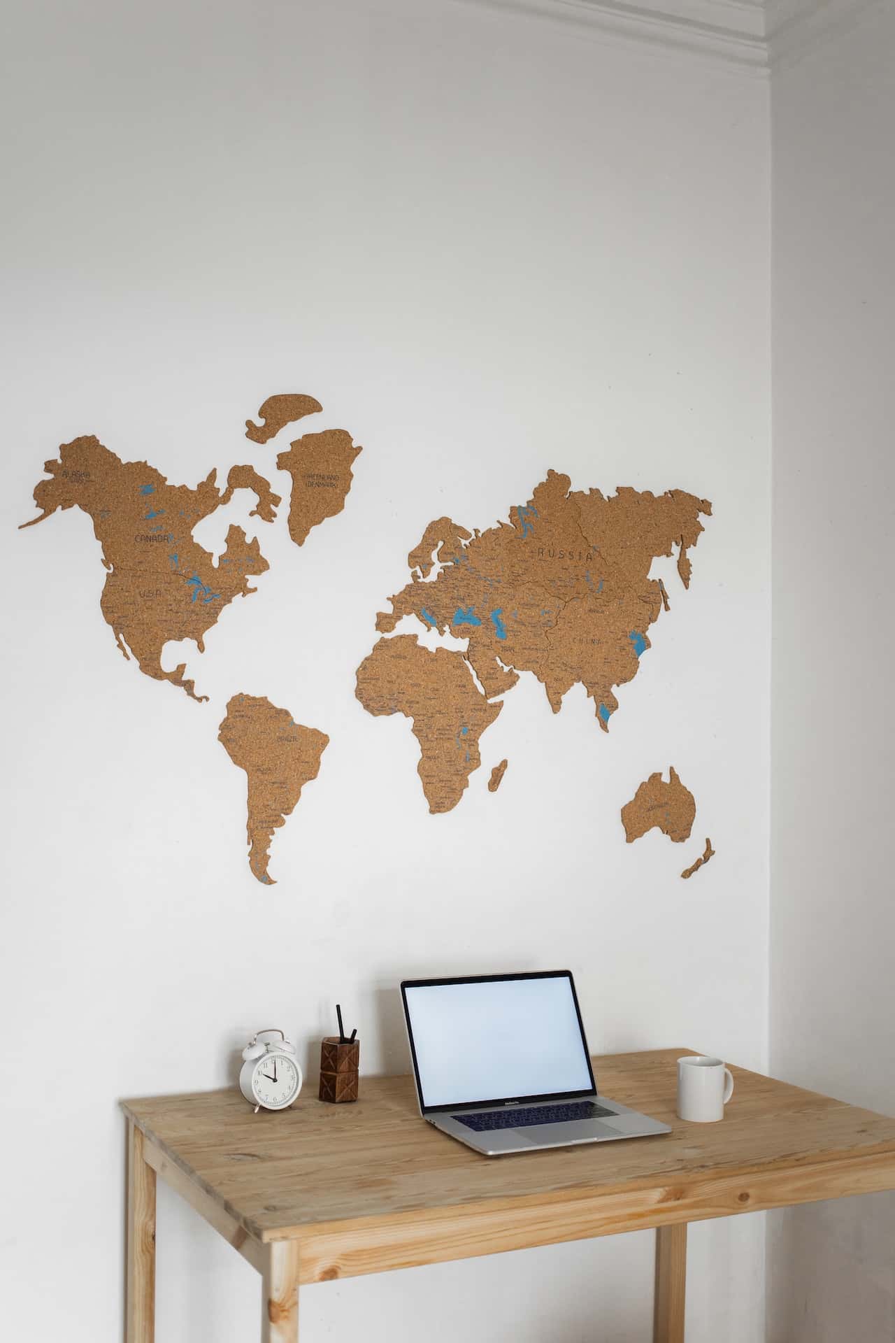 wooden world map