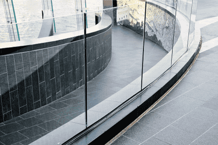 glass side railing ramps
