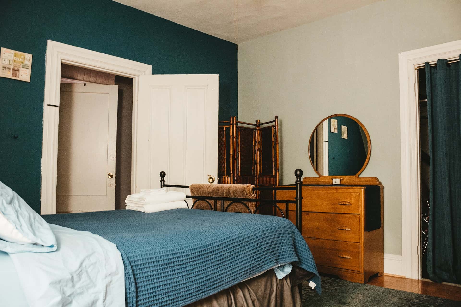 greenish-blue shade teal bedroom