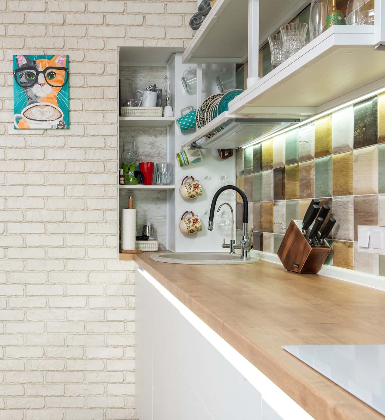 open shelving 3d kitchen design