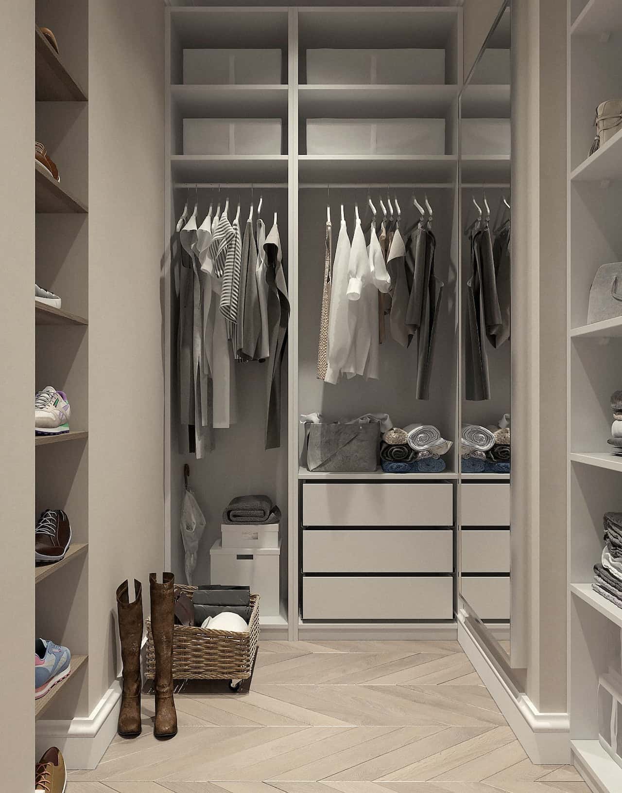 pu coated walk-in closet
