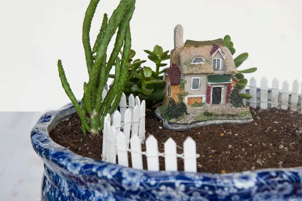 dog home-themed miniature garden idea